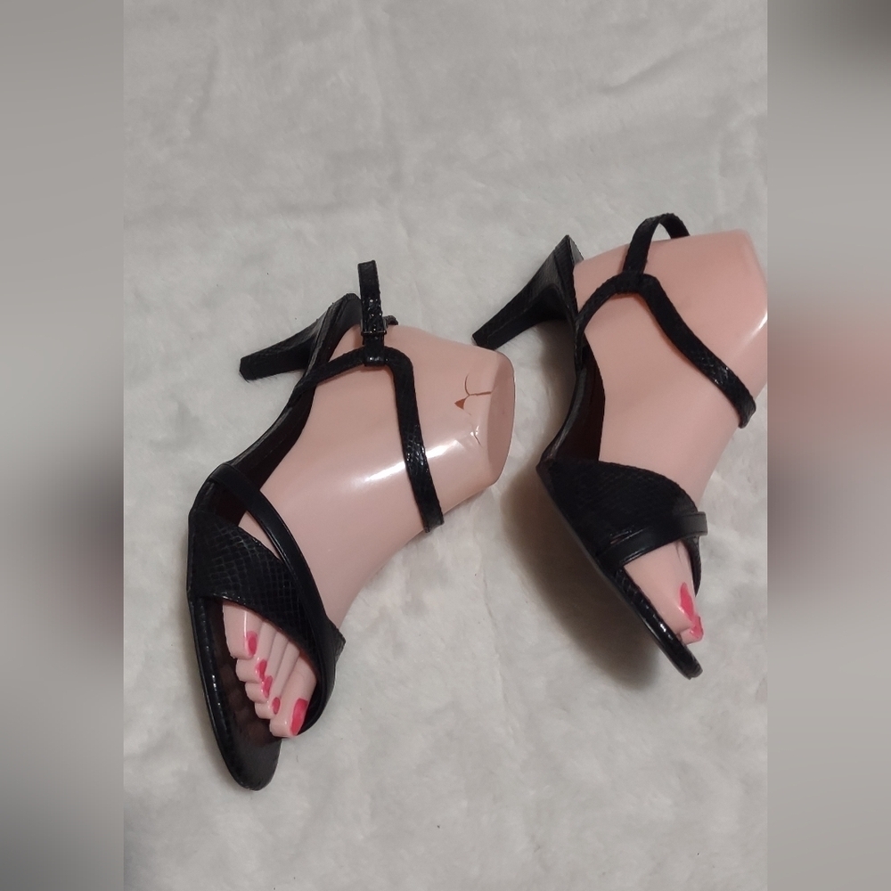 GAP Black Strappy Heels with Tapered Heel
